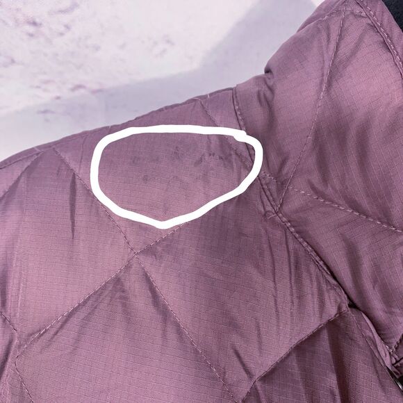 Eddie Bauer Quilted Jacket Medium Mauve Purple Fall Layering Classic Core Style - Picture 5 of 13